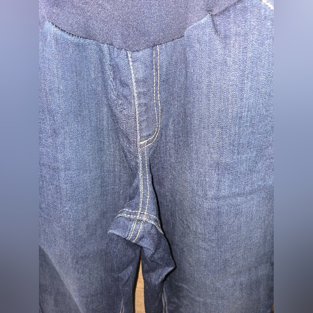 Women's Alivia Ford Distressed Hem Maternity Blue Jeans Size XL - Picture 4 of 11